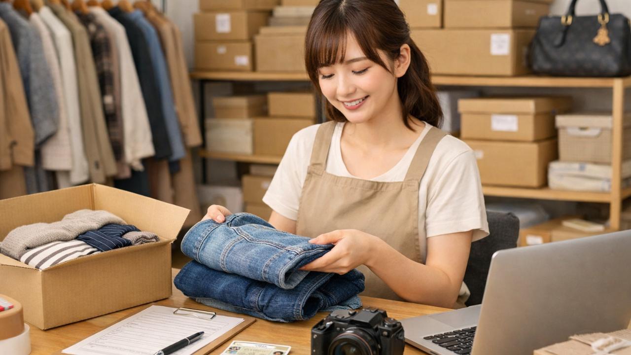高く売れる服の状態チェックと付属品の重要性を示すイメージ