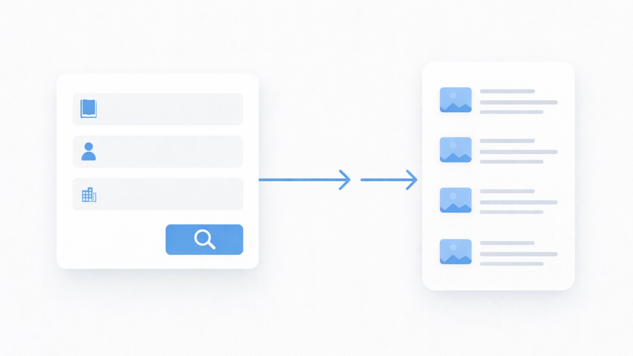 NDLサーチ風の検索画面を抽象化した図