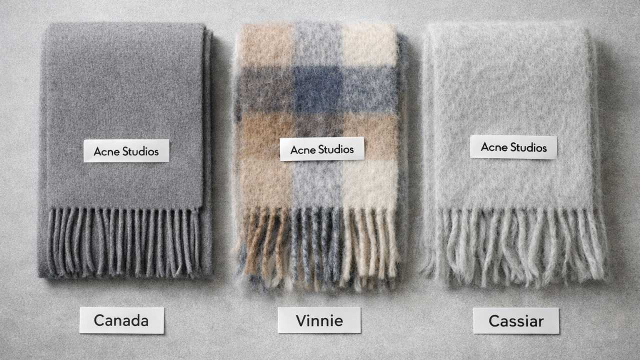 Acne Studiosマフラーの代表モデル別比較　画像